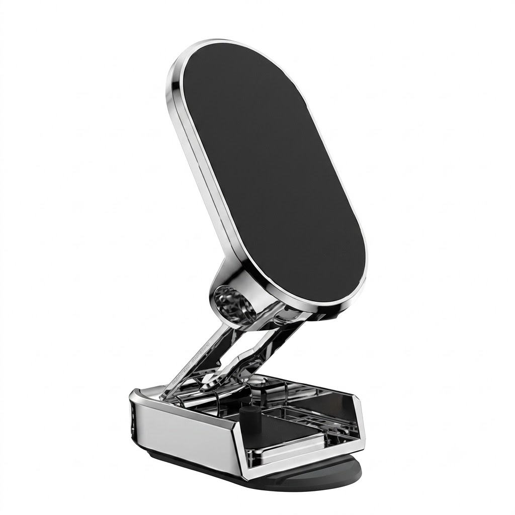 Magnetic Car Mobile Holder | 360° Adjustable Rotatable Foldable Retractable Grip Hands-Free Suction Cup | Cell Phone Stand with Strong Grip Shockproof