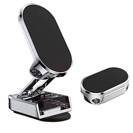 Magnetic Car Mobile Holder | 360° Adjustable Rotatable Foldable Retractable Grip Hands-Free Suction Cup | Cell Phone Stand with Strong Grip Shockproof