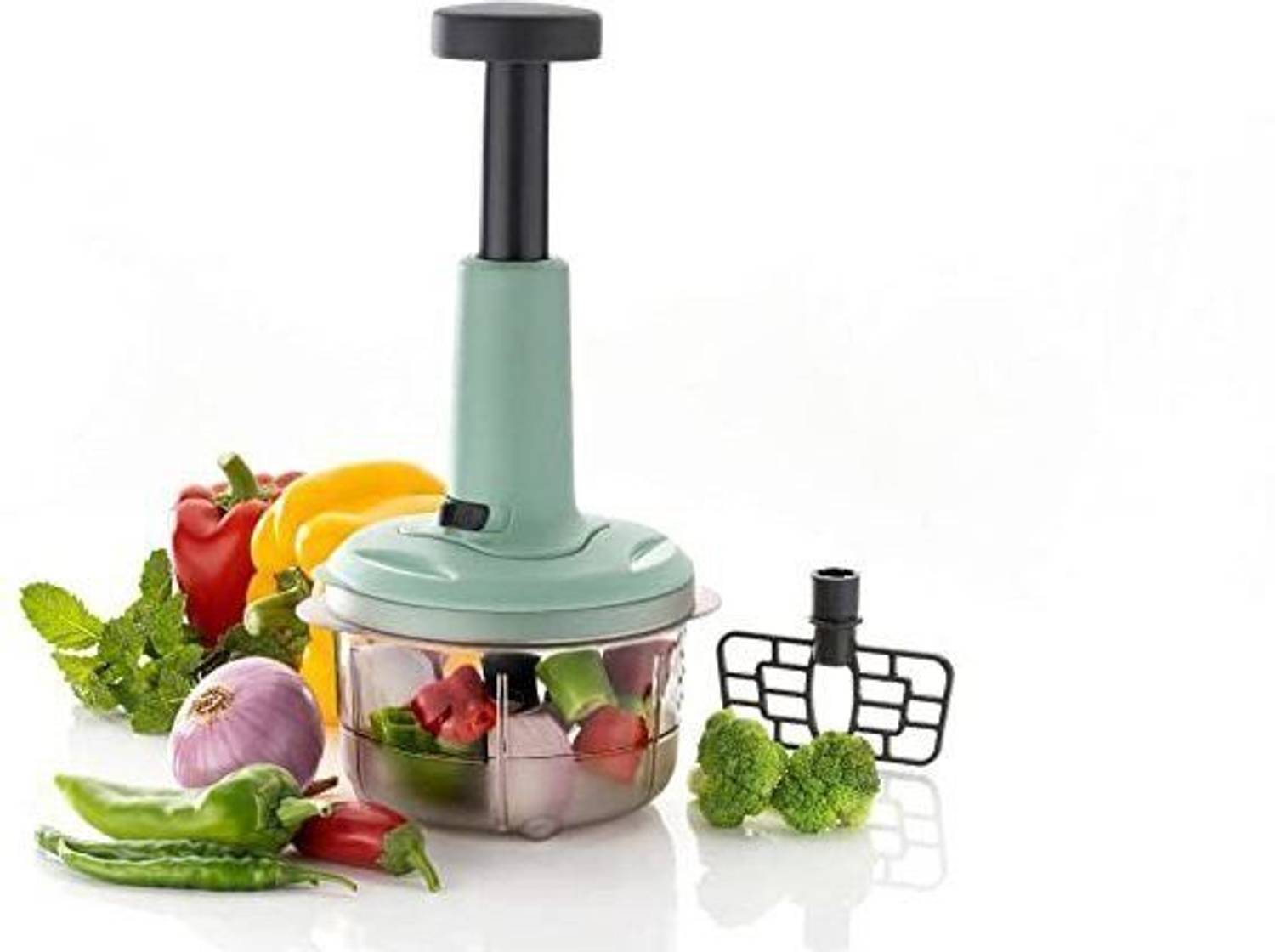 Heavy-Duty Vegetable, Onion & Salad Cutter | Multi-Blade Hand-Pull Food Processor & Tomato Crusher