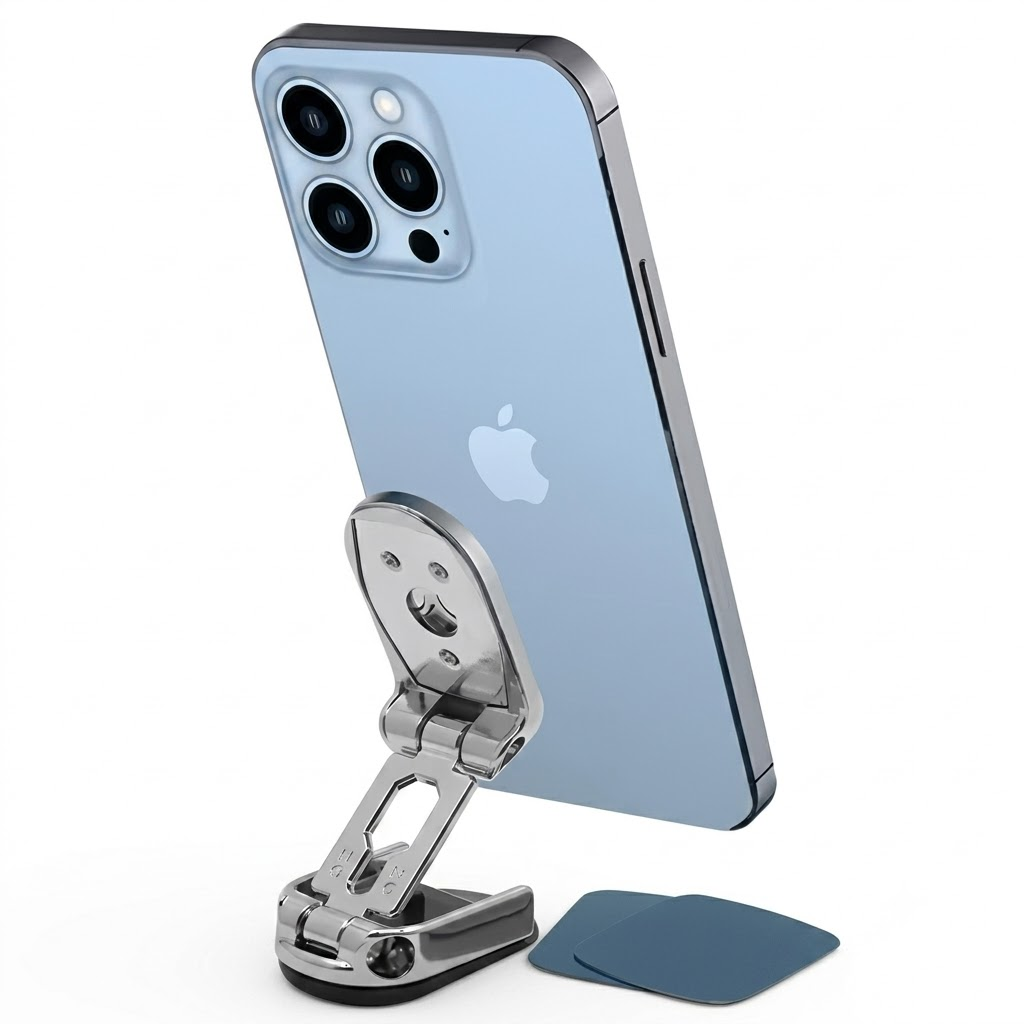 Magnetic Car Mobile Holder | 360° Adjustable Rotatable Foldable Retractable Grip Hands-Free Suction Cup | Cell Phone Stand with Strong Grip Shockproof