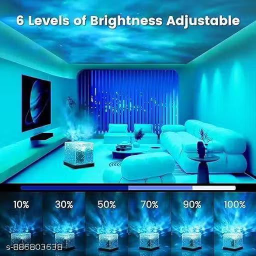 3D Water Wave Effect Crystal Table Lamp with Remote Control